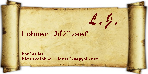 Lohner József névjegykártya